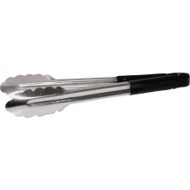 Hygiplas Colour Coded Black Serving Tongs 300mm 11inch