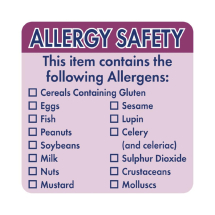 Hygiplas Allergen Food Labels Pack of 500