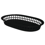 Olympia Oval Polypropylene Food Basket Black (6 Pack)