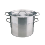 Vogue Aluminium Double Boiler Pan With Lid 24cm (4Ltr)